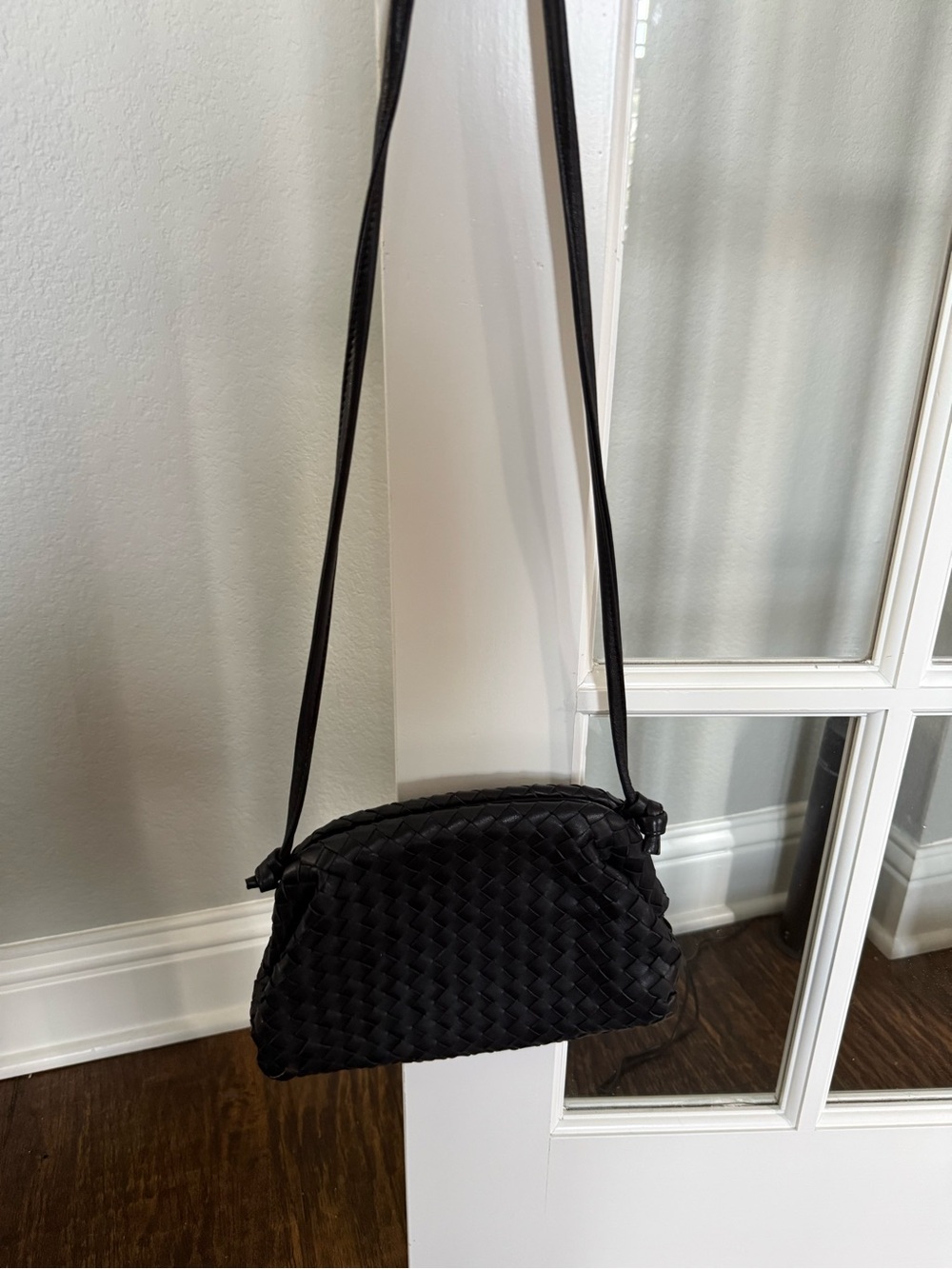 Quince Leather Woven Shoulder Bag